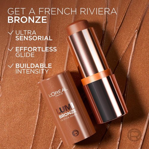 L'Oreal Paris Lumi Bronze Stick - Cream-To-Powder Bronzer for Sunkissed Glow | 120 Copper Bronzette