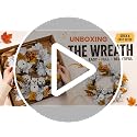 21-Inch Fall Owl Wreath with Pumpkins & Maple Leaves for Front Door Halloween Thanksgiving