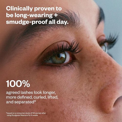 Kosas Mini Soulgazer Mascara - Lengthening & Lifting, Smudge-Proof 2-in-1 Lash Serum, Vegan & Sensitive-Eye Safe