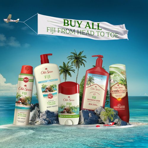 Old Spice Dry Spray Antiperspirant Deodorant for Men, 24/7 Freshness, 24/7 Sweat & Odor Protection, Gentle on Skin with Skin Conditioners, Fiji with Palm Tree + Coconut, 4.3 oz (Pack of 3)