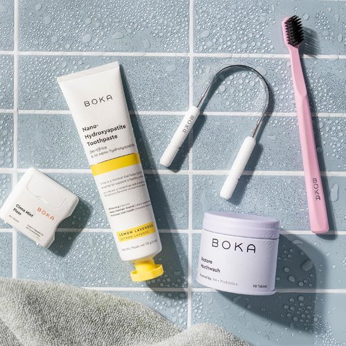 Boka Tongue Scraper - Stainless Steel Tongue Cleaner with Travel Pouch | Freshens Breath for Adults & Kids