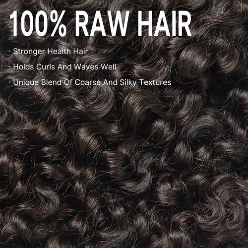 ASHINE Tight Curly Burmese Raw Human Hair Bundles – Unprocessed 100% Human Hair Single Bundle 14 Inch