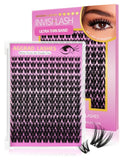 Flora Lash Clusters 8-18mm Light-Volume Wispy Eyelash Clusters D Curl - WideSpan DIY Eyelash Extension Spiky Cat Eye Lashes Individual Fake Eyelashes Clusters with 0.03mm Ultra-Thin Black Band