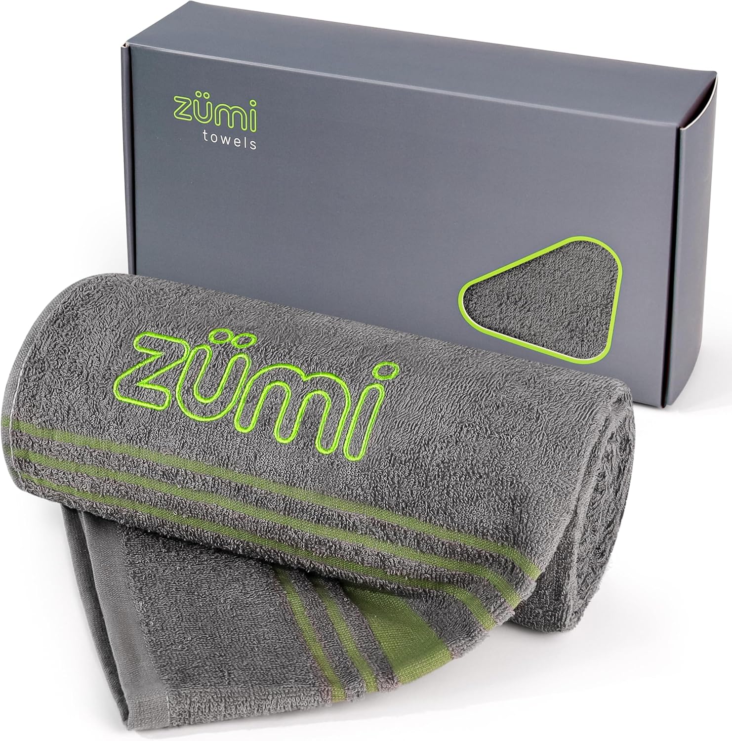 Zumi 100% Cotton Quick Dry Travel Towel - Soft, Compact, Highly Absorbent for Beach, Gym, Pool | Gray