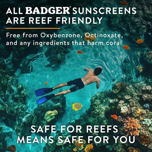 Badger SPF 50 Mineral Sunscreen - 98% Organic, Non-Toxic & Water Resistant | Unscented, Hypoallergenic, 2.4 oz Tin