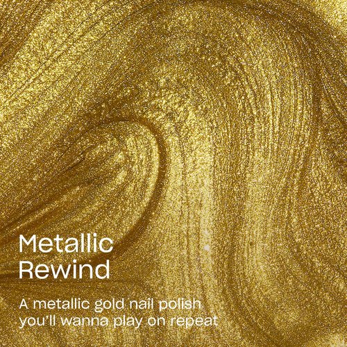 OPI Nail Lacquer Metallic Rewind | Opaque Bright Gold Metallic Chip Resistant Nail Polish | Metallic Mega Mix Collection