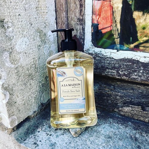 A LA MAISON French Liquid Hand Soap, Fresh Sea Salt - Natural Hand Wash Made with Essential Oils - Biodegradable, Plant-Based, Vegan, Cruelty-Free, Alcohol & Paraben Free (16.9 oz, 6 Pack)