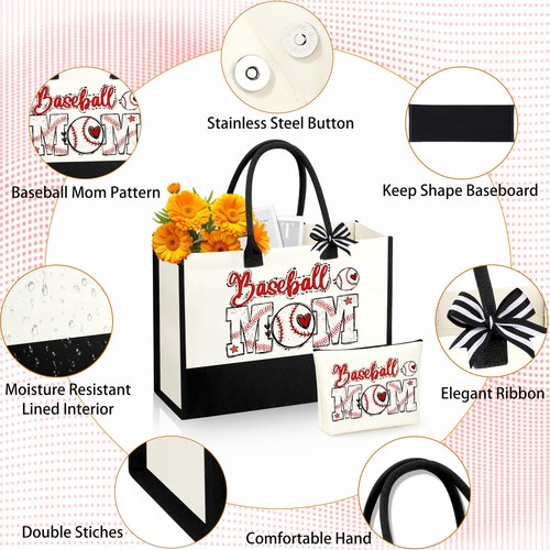 SiplyHaven Baseball Mom Gifts, Baseball Mom Essentials, Valentines Day Birthday Gifts for Mama Women