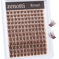 Brown Lash Clusters Natural Eyelash Extension Brown Lash Extension Eyelash Clusters 10-16MM Individual Eyelashes Clusters Wispy Lash Extension DIY Lashes Clusters by zenotti