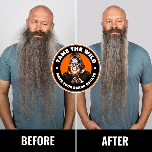 TAME THE WILD MAKE YOUR BEARD BEHAVE Beard Straightener for Men Kit - Includes Portable Heated Beard Brush, Beard Soap, Pearwood Comb, & Storage Case
