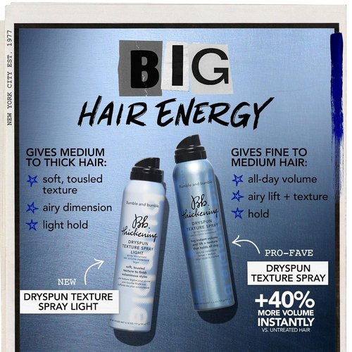 Bumble and bumble. Thickening Dryspun Texture Spray - Adds Airy Dimension & Light Hold for Medium to Thick Hair