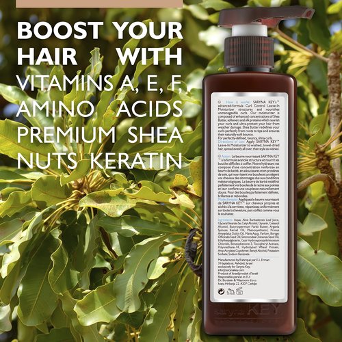 Saryna Key Curl Control Leave-In Moisturizer (300ml/10.14oz) - Refresh, Rehydrate and Rejuvenate - Strength, Wavy and Curly Hair, Combats Frizz - Encourages Hair Growth - Repairs and Prevents Breakage