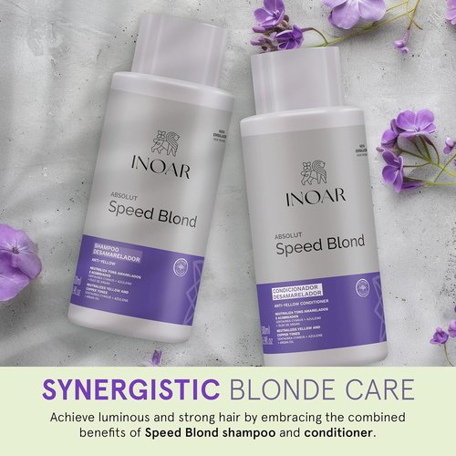 INOAR Absolut Speed Blond Conditioner - Argan Oil for Blonde & Gray Hair | Tone Neutralization & Hydration, 16.9 fl. oz.