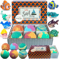 Bath Bombs for Kids with Surprise Inside - Organic, Gentle & Kid Friendly Bubble Bath Fizzies with Toys Inside. Spa Bath Fizz Balls Kit Fizzy Balls w/Rich Bubbles, Easter Gift for Boys, Girls, Kids