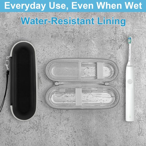 ICIMBI Electric Toothbrush Travel Case for Philips Sonicare 4100 6100 5100 6500 Series Electric Toothbrush, Hard EVA Toothbrush Protective Holder, Water-Resistant（Includes 2 Brush Head Covers）