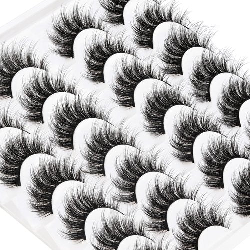 Fyonas Fluffy Lashes Wispy False Eyelashes Natural Look Volume & 3D Faux Mink Strip Lashes 15-18mm (815)