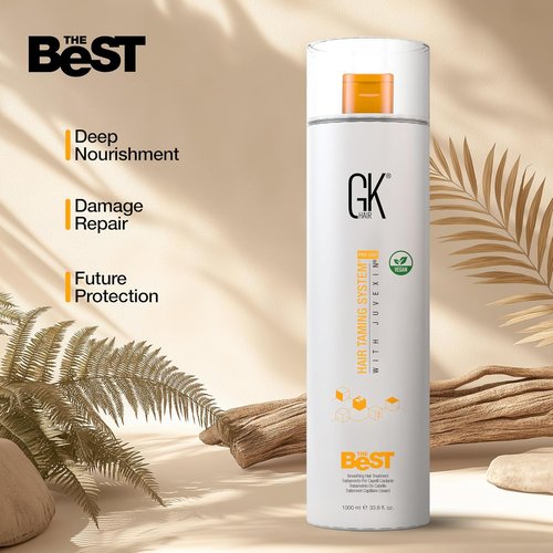 GK HAIR Global Keratin Smoothing Keratin Hair Treatment - Professional Brazilian Blowout | 33.8 Fl Oz (1000ml) for Silky Smooth, Frizz-Free Hair