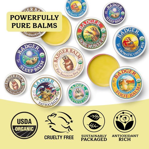 Badger Cuticle Cream - Deep Hydration for Dry Cuticles & Hangnails | 100% Organic Shea Butter, 0.75oz Tin