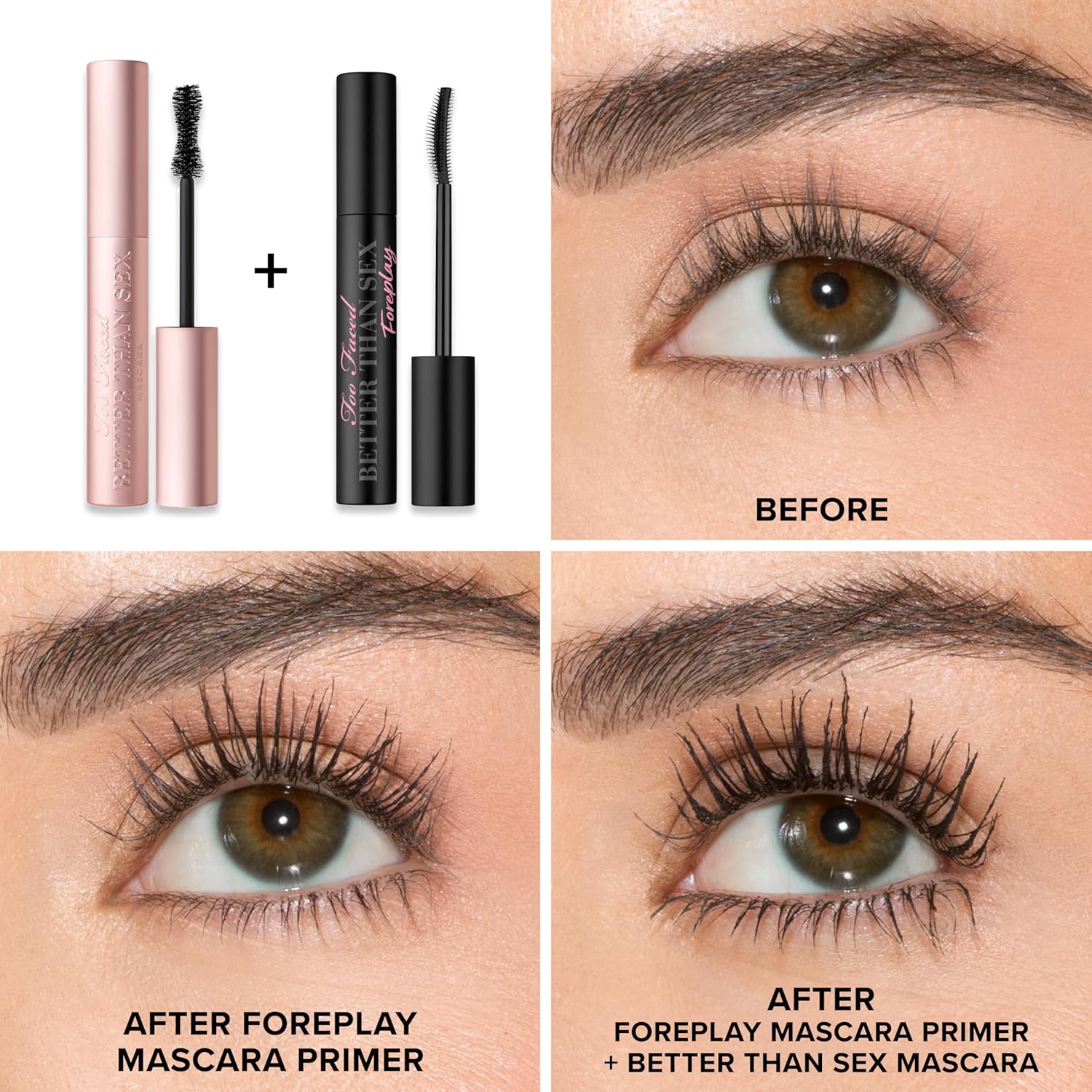 Too Faced Better Than Sex Foreplay Mascara Primer - Waterproof, Long-Lasting & Volumizing Formula