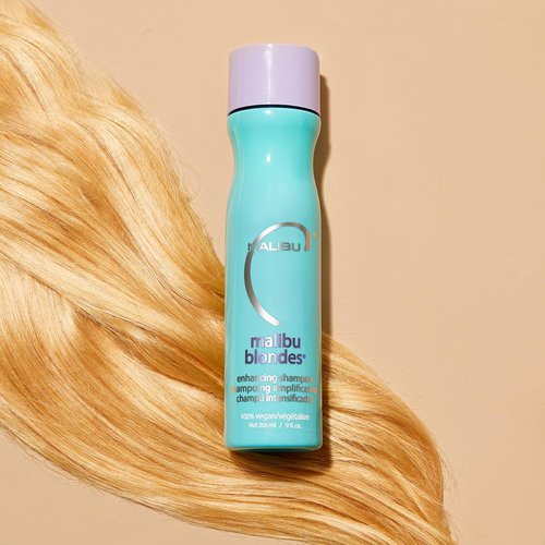 Malibu C Blondes Enhancing Shampoo - Sulfate-Free Purple Formula for Brighter Highlights - Moisturizing Hair Care