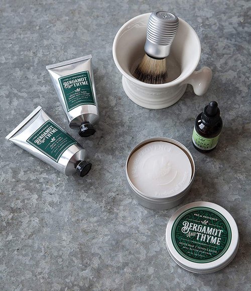 Pre de Provence Bergamot & Thyme Men's Fragrance Collection, Shave Soap in Tin, 150 G