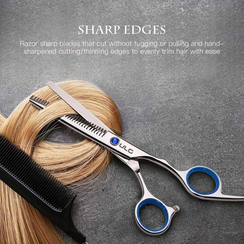 ULG Professional Hair Cutting Scissors Kit - Thinning Shears & Razor Edge Texturizing | 6.5 Inch Japanese Stainless Steel