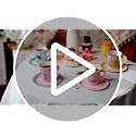 Disposable Floral Paper Tea Cups & Saucers Set - 7 oz Orange for Tea Party