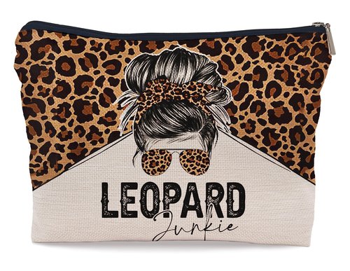 Ayxvt Retro Western Cowgirl Leopard Country Girl Sunglasses Cosmetic Bag Decorative Women's Makeup Bag Zipper Pouch Travel Toiletry,Gifts for Women Western Teen Girls Cowgirls
