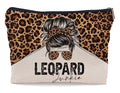 Ayxvt Retro Western Cowgirl Leopard Country Girl Sunglasses Cosmetic Bag Decorative Women's Makeup Bag Zipper Pouch Travel Toiletry,Gifts for Women Western Teen Girls Cowgirls