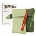 ZOMCHI Exfoliating Bar Soap Pouch, 2 Pack Soap Bags with Coarse & Gentle Mesh for Effective Exfoliation, Soap Saver Bags for Rich Lathering and Deep Cleansing (Olive Green)