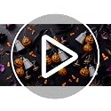 Halloween Hanging Ornaments Set - Silver Ghost, Gold Pumpkin & Witch Hat - 30 Mini Plastic Decorations