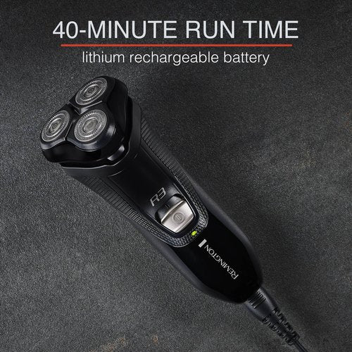 Remington R3 Style Series Rotary Shaver for Men, Flexing Technology and Sensitive Skin Comfort, Rechargeable Wet or Dry Electric Razor with Pop Up Trimmer and Stubble Attachment