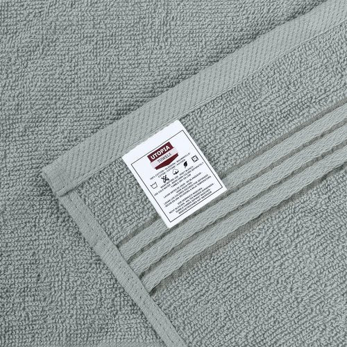 Utopia Towels 12 Pack Premium Wash Cloths Set, 12 by 12 Inches, 100% Cotton Ring Spun, Highly Absorbent and Soft Feel Washcloths for Bathroom, Spa, Gym, and Face, Cool Grey