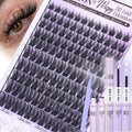 Wispy Lash Clusters Kit Natural Look Lash Clusters DIY Lash Extension Kit 10-18mm Cluster Eyelash Extensions Kit Lash Bond and Seal Lash Tweezers Individual Lashes Cluster Kit DIY Lash at Home
