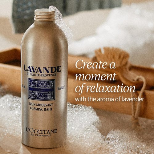 L'OCCITANE Foaming Bath - Relaxing Lavender & Comforting Shea | 16.9 Fl. Oz Cleansing Bubble Bath