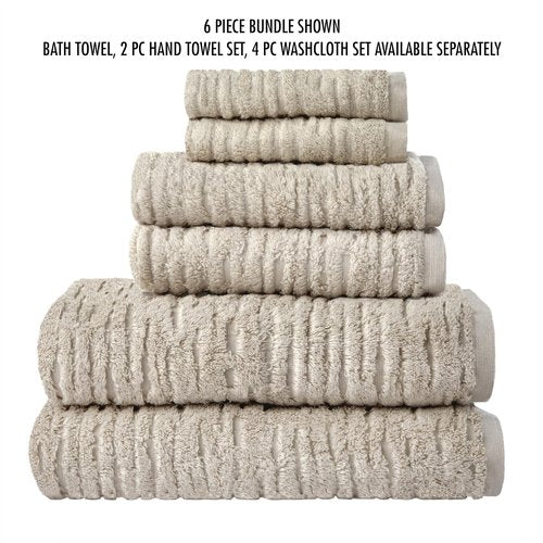 SKL Home CloudSoft Cotton Luxury 4-Piece Washcloth Set, Oatmeal