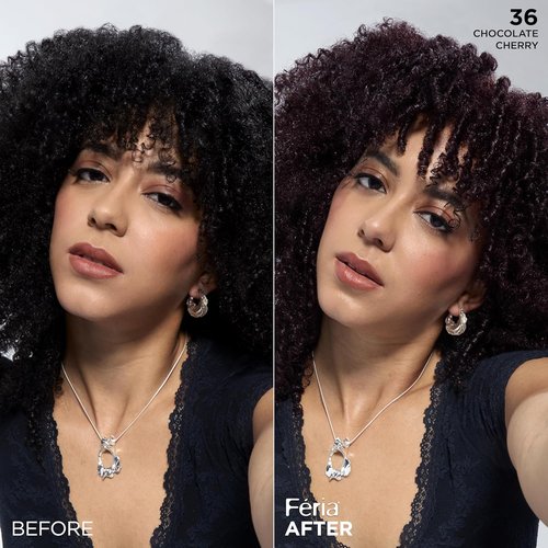 L'Oreal Paris Feria Hair Color - Multi-Faceted Shimmering Permanent Dye, 36 Chocolate Cherry (Deep Burgundy)