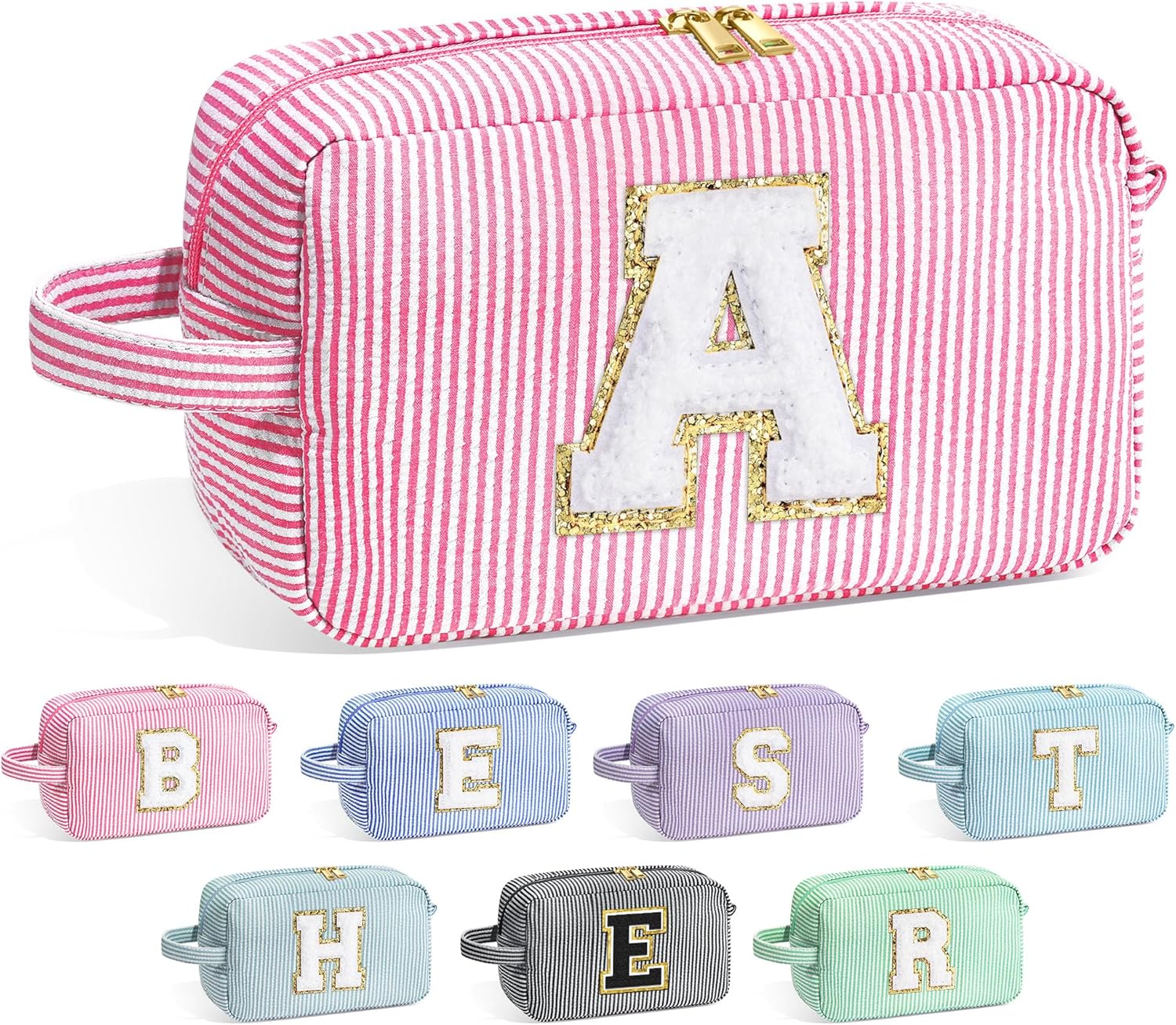 YOOLIFE Personalized Makeup Bag - Stylish Cosmetic Pouch for Women | Perfect Birthday Gift in Pink