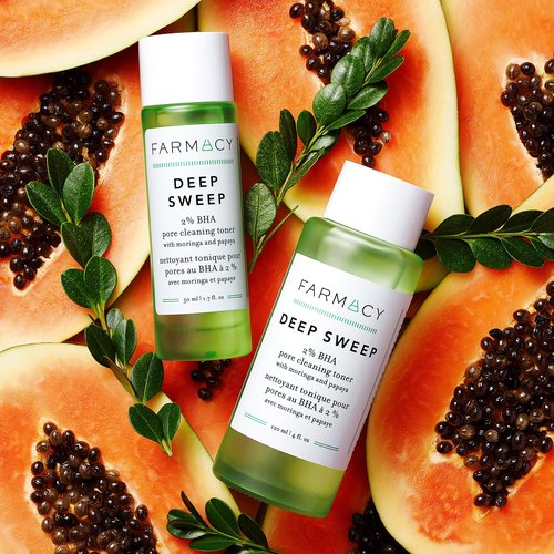Farmacy 2% Salicylic Acid Toner for Face - Deep Sweep BHA Liquid Exfoliant + Pore Cleaner - Controls Oil, Gently Exfoliates + Refines Pores - Skin Care for Combo, Oily + Blemish-Prone Skin - (10ml)
