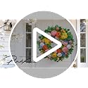 Spring Wreath for Front Door 24 Inch Vibrant Garden-Inspired Decor with Flowers & Fruit Accents