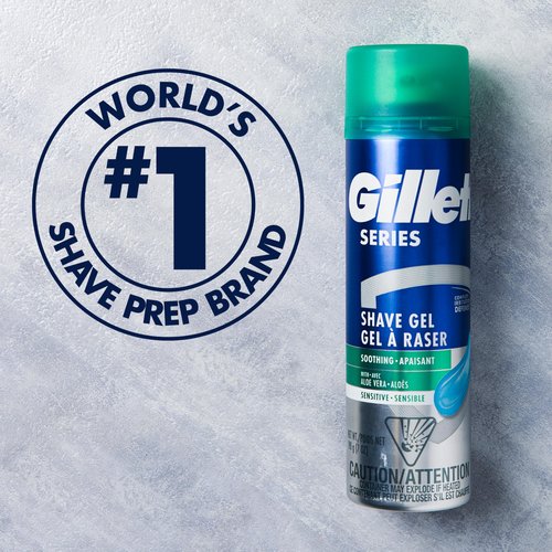 Gillette Series 3X Sensitive Shave Gel, Hydrates, Protects and Soothes Sensitive Skin, 7 Ounce (Pack of 6)