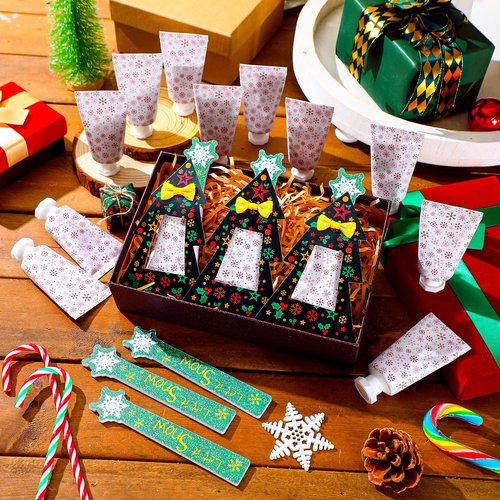 Sacubee 36 Christmas Hand Cream with Nail File Gifts Set Snowflake Hand Cream & Nail File Christmas Party Favors Travel Size Skin Lotion Xmas Party Supplies for Guests