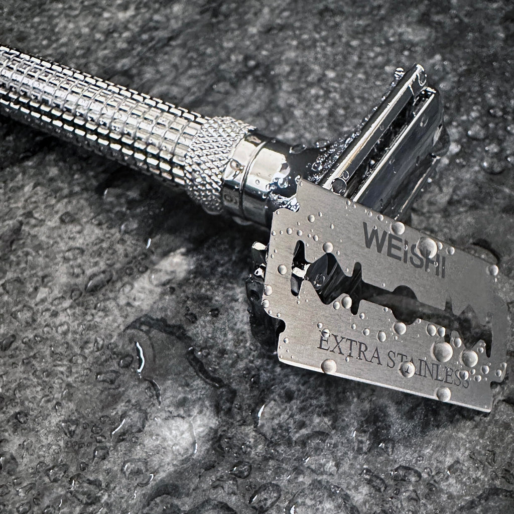WEISHI 50Count Single Edge Razor Blades- Double Edge Safety Razor Extra Stainless Blades -Men's Safety for Shaving
