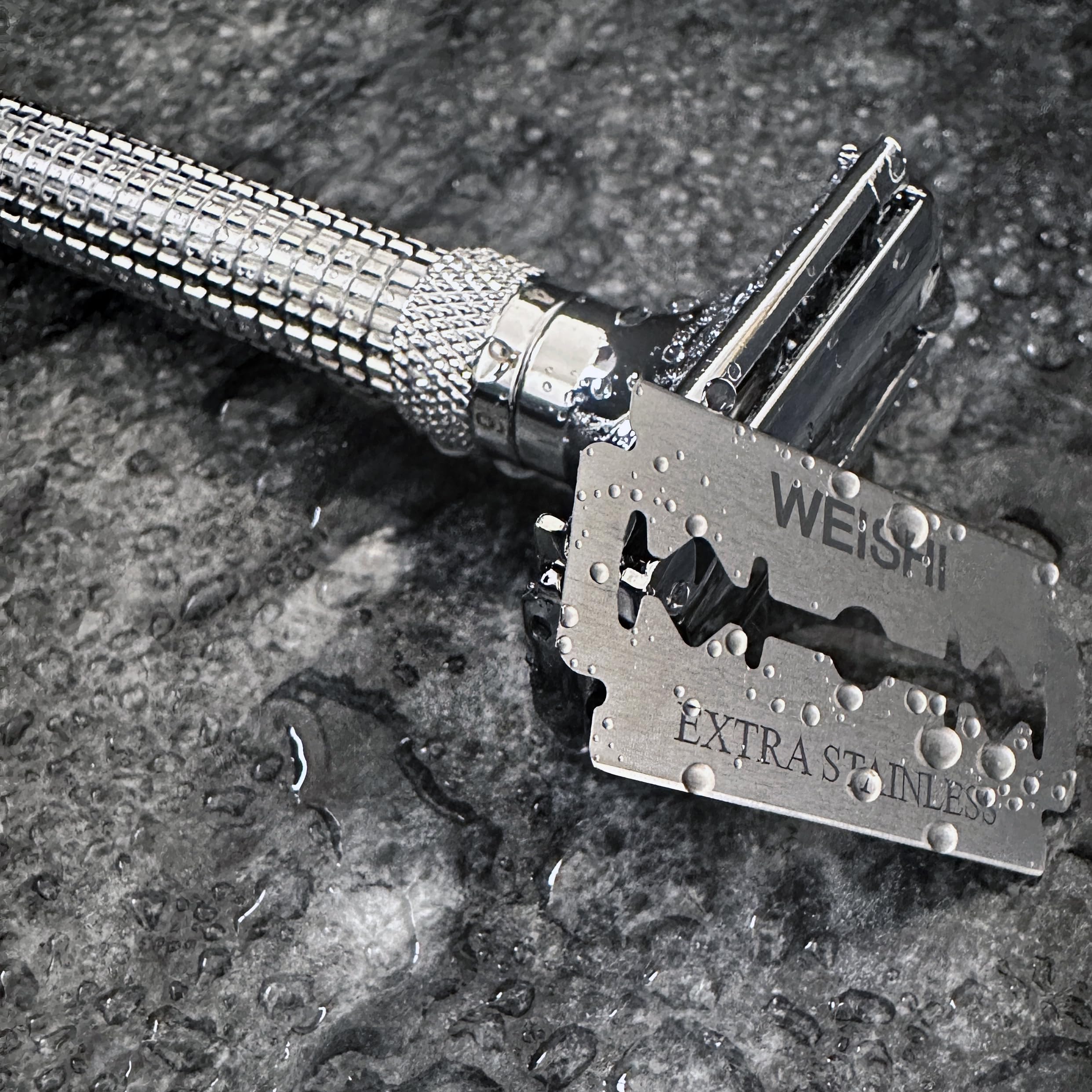 WEISHI 50Count Single Edge Razor Blades- Double Edge Safety Razor Extra Stainless Blades -Men's Safety for Shaving