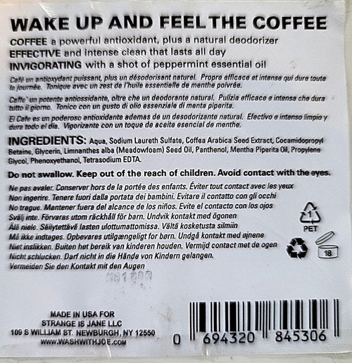 CoffeeMint - Coffee and Peppermint Body Wash for Women & Men - Vegan Body Wash, Paraben Free Body wash, Cruelty Free body Wash, (16 oz) - by Wash with Joe