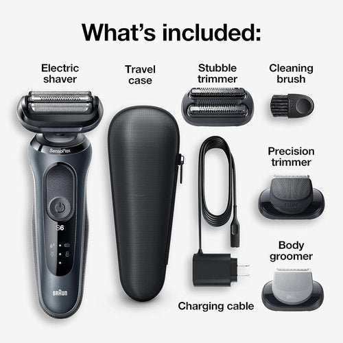 Braun Series 6 6046cs Electric Razor for Men - Wet & Dry Rechargeable Foil Shaver with Travel Case & Trimmer
