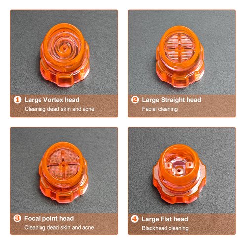 Plastic Cap Beaty Machine Spare Parts Water Peeling Tips 8pcs Per Set For Elitzia ETNS900 ETAF131T (Orange)