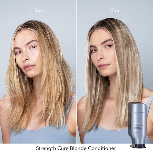 Pureology Strength Cure Blonde Purple Conditioner - Sulfate-Free & Vegan, Strengthens Blonde Color-Treated Hair