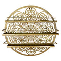 Luene Mandala Shape Shelves, Essential Oil & Nail Polish Organizer - Display Holder Storage Shelf Spice Rack - Black or Gold - Wall Mounted Round Oil Bottle Storage, Cosmetics Display Rack (Gold)