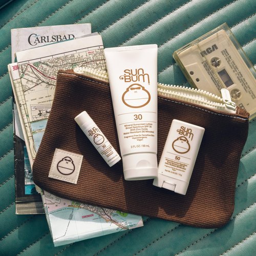 Sun Bum Mineral Road Tripper - Travel Sized Sun Care Pack with Sunscreen Lotion, Face Stick, and Lip Balm - Broad Spectrum UVA/UVB Protection - Hawaii 104 Act Compliant - TSA Friendly